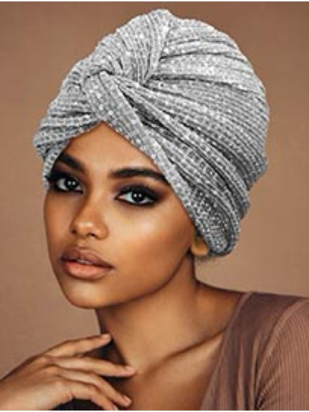 Metallic Knit Turban Headwrap for Women